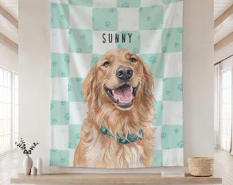 Custom Pet Blanket, Personalized Dog Blanket, Pet Photo Blanket, Pet Memorial Blanket