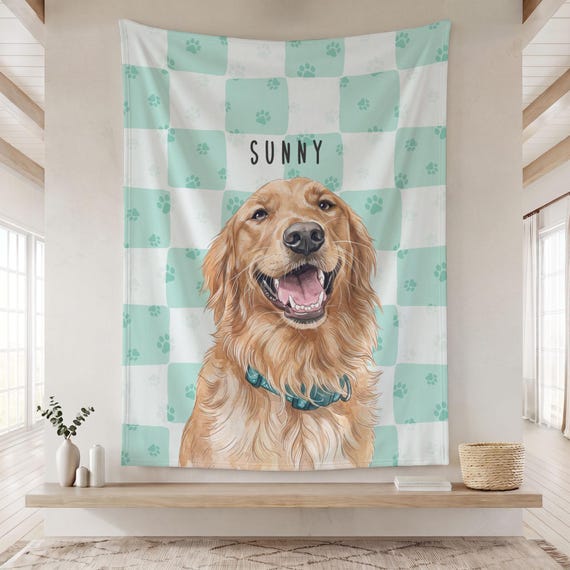 Custom Pet Blanket, Personalized Dog Blanket, Pet Photo Blanket, Pet Memorial Blanket