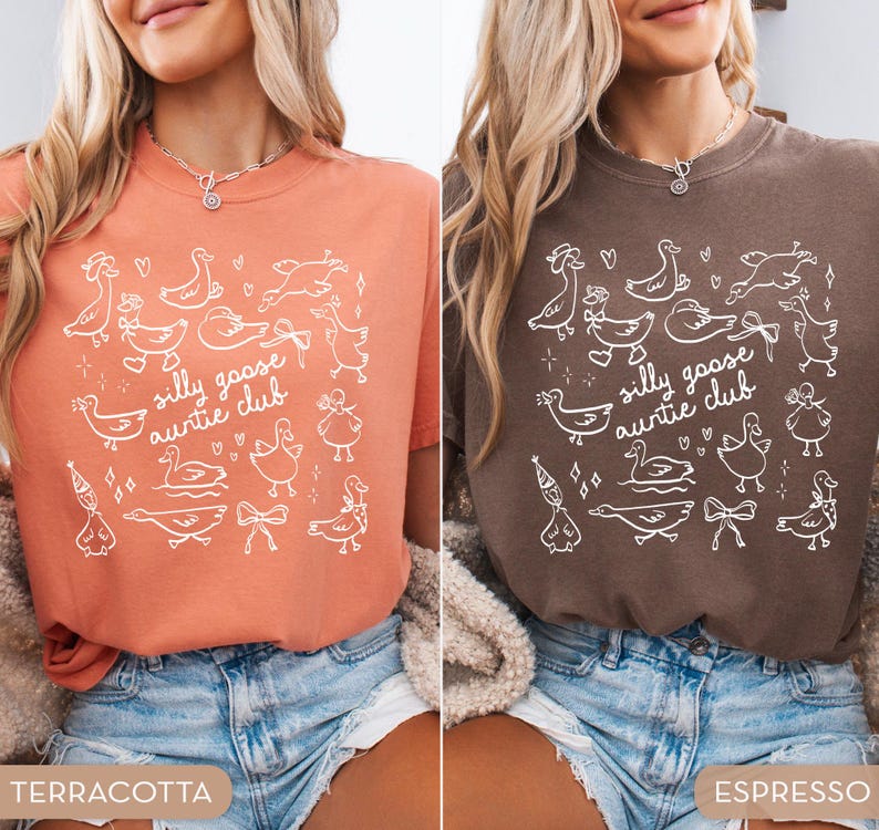 Comfort Colors® Cute Auntie Shirt Aunt Shirt Silly Goose Auntie Shirt New Aunt Gift Pregnancy Announcement Gift for Aunt Pregnancy Reveal bild 5