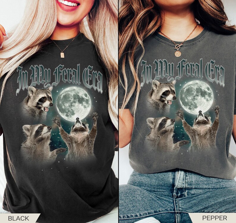 Comfort Colors® Raccoon Shirt, In My Feral Era Shirt, Funny Raccoon Shirt, Meme Tshirt immagine 2