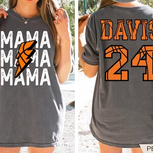 Comfort Colors Custom Basketball Mom Shirt, Basketball Team Shirt, Mama Basketball Season Tee, Sports Mom Tee, Basketball Game Day Shirt image 4