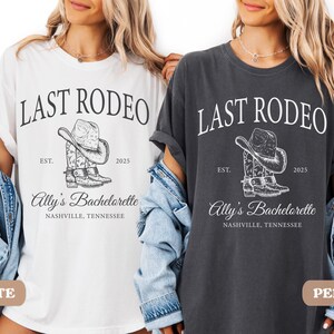 Last Rodeo Bachelorette Shirt, Personalized Location Western Bridal Party Shirt, Custom Western Bachelorette Shirt, Western Bride Shirt image 4