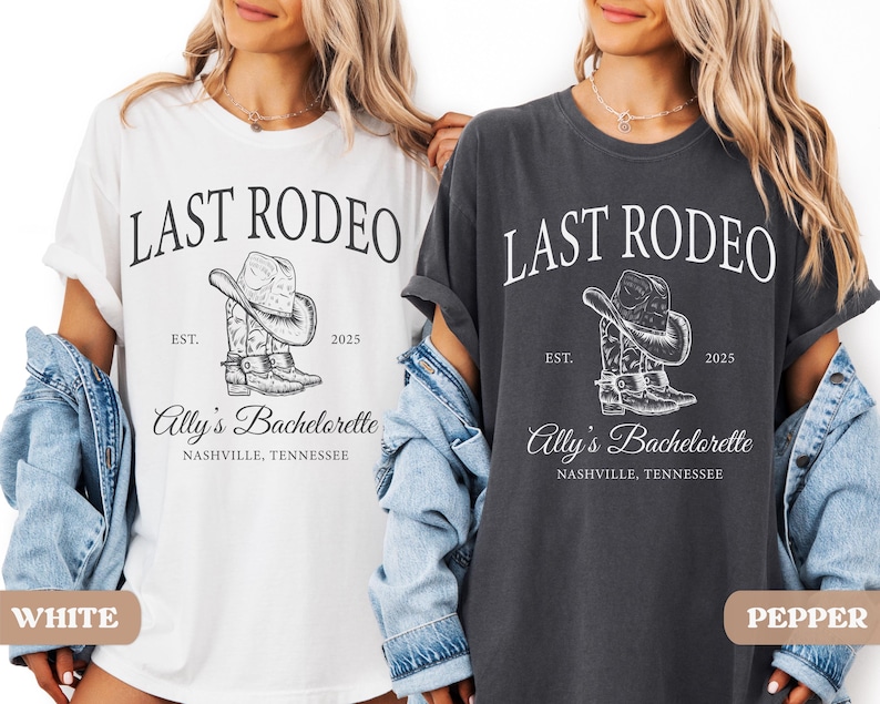 Last Rodeo Bachelorette Shirt, Personalized Location Western Bridal Party Shirt, Custom Western Bachelorette Shirt, Western Bride Shirt image 4