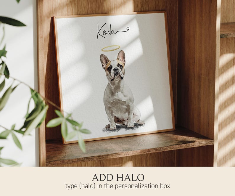 Custom Pet Portrait from Photo, Dog Portrait Gift, Personalized Dog Painting for Dog Mom, Custom Dog Art Print, Pet Portrait Frame bild 8