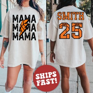 Comfort Colors Custom Basketball Mom Shirt, Basketball Team Shirt, Mama Basketball Season Tee, Sports Mom Tee, Basketball Game Day Shirt image 1