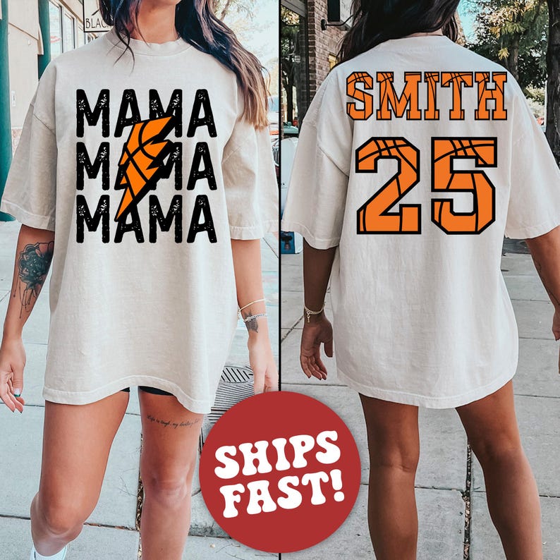 Comfort Colors Custom Basketball Mom Shirt, Basketball Team Shirt, Mama Basketball Season Tee, Sports Mom Tee, Basketball Game Day Shirt image 1
