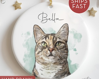 Custom Cat Ornament, Personalized Cat Ornaments, Pet Ornament For Pet Memorial
