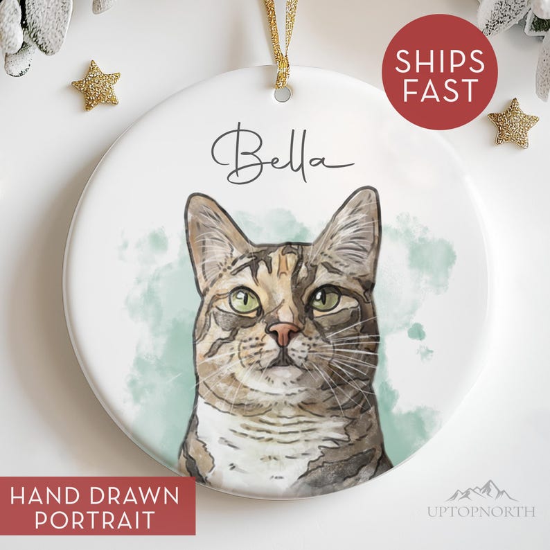 Custom Cat Ornament, Personalized Cat Ornaments, Pet Ornament For Pet Memorial bild 1