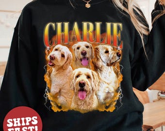 Custom Pet Bootleg Sweatshirt, Personalized Dog Sweater, Dog Remembrance Gift