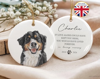 Custom Pet Portrait Pet Memorial Gift, Dog Ornament, Memorial Ornament, Dog Remembrance Keepsake, Pet Loss