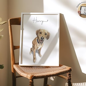 Custom Pet Portrait from Photo, Dog Portrait Gift, Personalized Dog Painting for Dog Mom, Custom Dog Art Print, Pet Portrait Frame bild 12