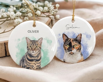 Custom Cat Ornament, Personalized Cat Ornaments, Pet Ornament For Pet Memorial