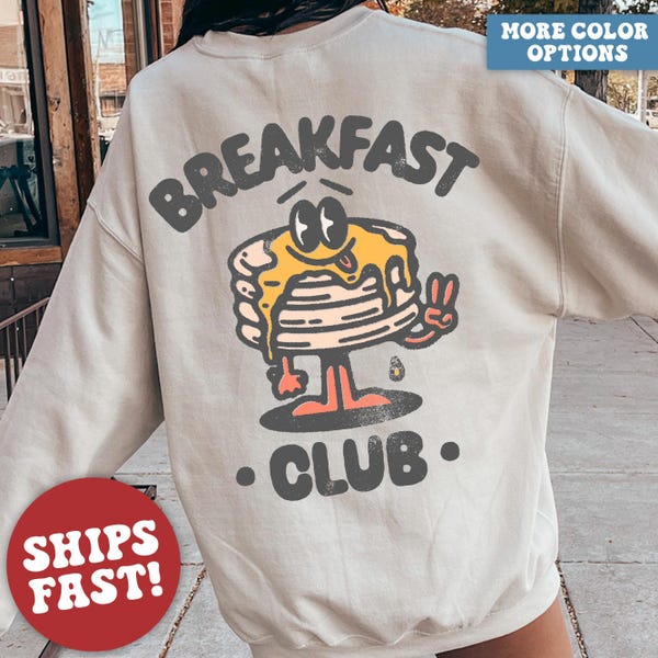 Breakfast Club Aesthetic Bohemian Retro Vintage Sweatshirt Oversized, Trendy Sweatshirt, Grunge Hippie Boho Graphic