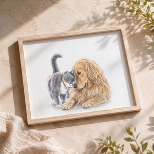 Custom Cat Portraits Using Pet Photo, Cat Lovers Gift for Cat Mom, Cat Portrait for Cat Memorial afbeelding 12