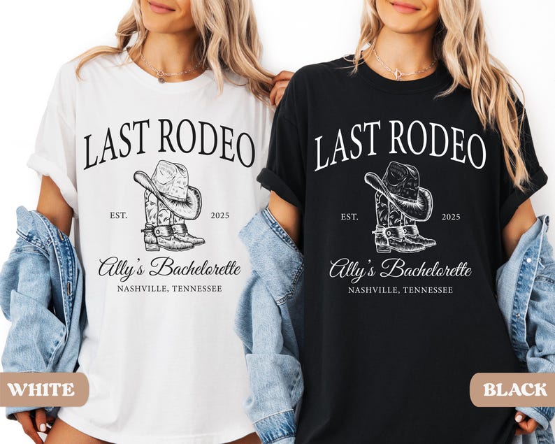 Last Rodeo Bachelorette Shirt, Personalized Location Western Bridal Party Shirt, Custom Western Bachelorette Shirt, Western Bride Shirt image 5