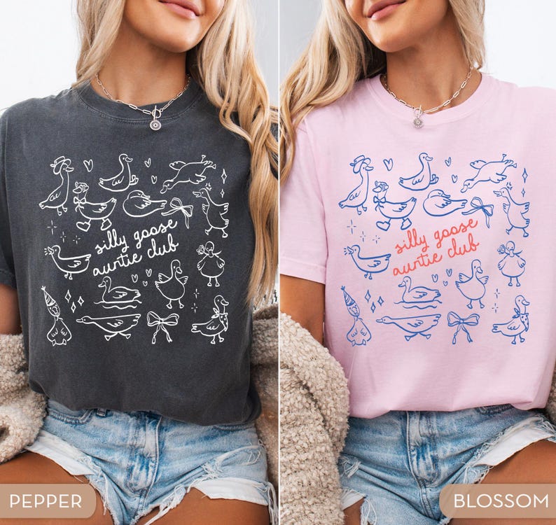 Comfort Colors® Cute Auntie Shirt Aunt Shirt Silly Goose Auntie Shirt New Aunt Gift Pregnancy Announcement Gift for Aunt Pregnancy Reveal bild 4