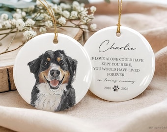 Custom Pet Portrait Pet Memorial Gift, Dog Ornament, Memorial Ornament, Dog Remembrance Keepsake, Pet Loss