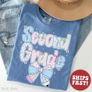 Comfort Colors® Second Grade Teacher Shirt, Coquette Bow 2nd Grade Teacher Shirt, Second Grade Teacher Tshirt, Elementary Teacher Shirts