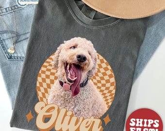 Comfort Colors® Custom Dog Shirt, Custom Pet TShirt, Retro Pet Shirts, Dog Remembrance Gift