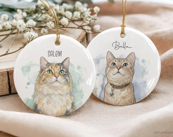 Custom Cat Ornament, Personalized Cat Ornaments, Pet Ornament For Pet Memorial