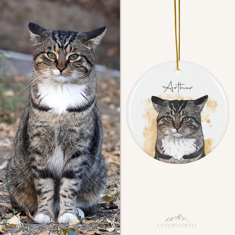 Custom Cat Ornament, Personalized Cat Ornaments, Pet Ornament For Pet Memorial bild 7