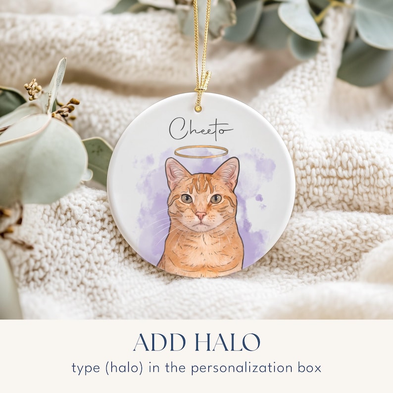 Custom Cat Ornament, Personalized Cat Ornaments, Pet Ornament For Pet Memorial bild 5