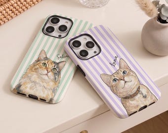 Custom Cat Phone Case Custom Pet Phone Case Personalized Cat Photo iPhone Case