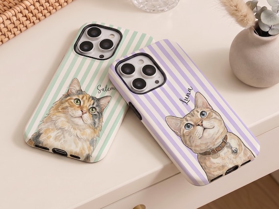 Custom Cat Phone Case Custom Pet Phone Case Personalized Cat Photo iPhone Case