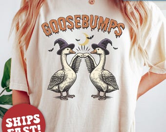 Comfort Colors® Silly Goose Goose Bumps Shirt, Halloween Shirt, Silly Goose Shirt