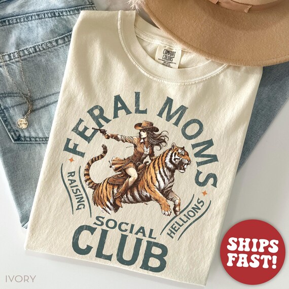 Comfort Colors® Feral Mom Shirt for Mother's Day Gift for Mom - Funny Mom Life Shirt - New Mom Gift for Mother's Day - Momfulness Shirt