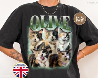 Comfort Colors® Custom Cat Shirt, Custom Dog Bootleg Shirt, Custom Photo Shirt for Pet Remembrance Gift