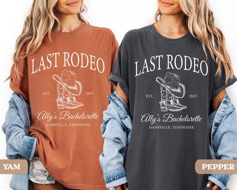 Last Rodeo Bachelorette Shirt, Personalized Location Western Bridal Party Shirt, Custom Western Bachelorette Shirt, Western Bride Shirt image 8