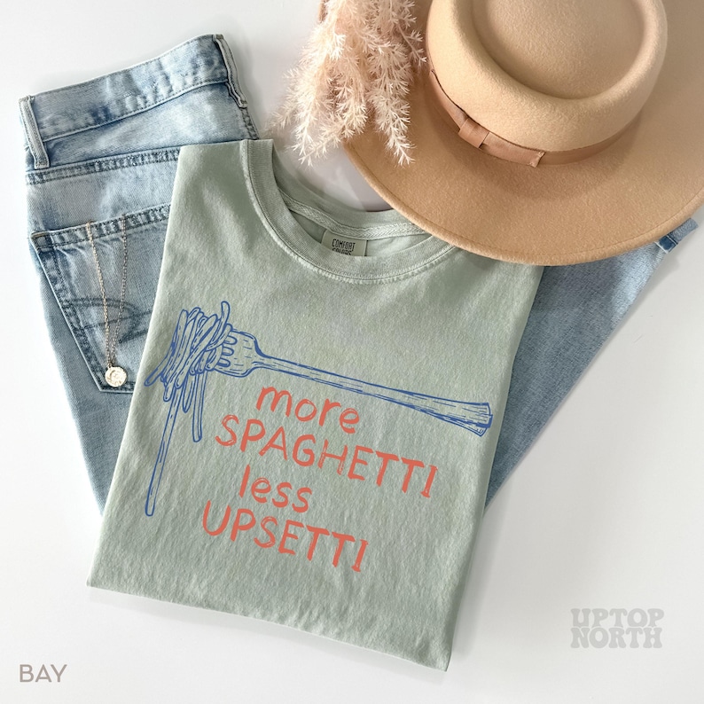 Comfort Colors® Spaghetti Shirt, Spaghetti Less Upsetti Shirt, Pasta Shirt, Mental Health Shirt image 5