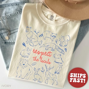 Comfort Colors® National Park Shirt, Respect The Locals, Camping Shirt, Gift For Granola Girl Shirt Ivory