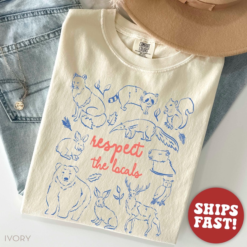 Comfort Colors® National Park Shirt, Respect The Locals, Camping Shirt, Gift For Granola Girl Shirt Ivory