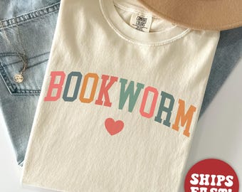 Comfort Colors® Bookworm Shirt, Bookish Shirt, Book Lover Clothing, Reading Shirt, Gifts for Readers