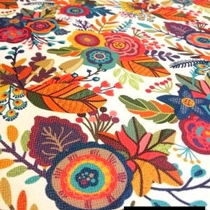 Colorful Flowers Upholstery Fabric | Autumn Fabric | Chair Upholstery | Polyester Fabric | Curtain | Berjer Upholstery | Sewing Fabric