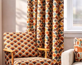 Retro Polyester Fabric: 60s Style Upholstery & Drapery