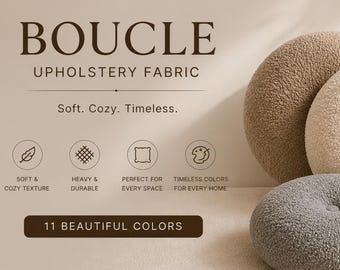Schwerer Bouclé-Polsterstoff, Teddy-Stoff für Sofa, Stuhl & Kissen, 11 Farben