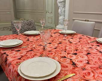 Pink Rose Fabric by the Yard, Romantic Floral Fabric, Blush Rose Garden Home Decor