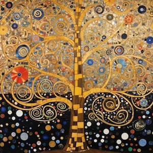 Gustav Klimt Lady With a Fan Panel SRKDM-22726-133 Gold