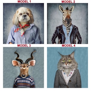 costumed animals poster fabric, 4 model