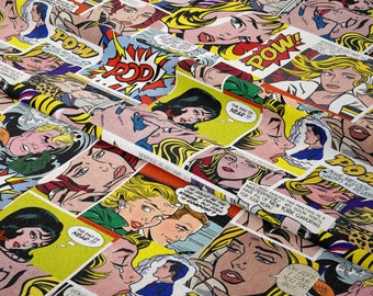 Pop Art Comic-Stoff: Vintage Style Print PES Stoff