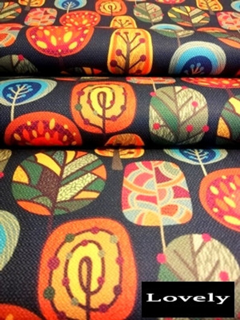 Colorful Trees Upholstery Fabric Autumn Fabric Chair Etsy