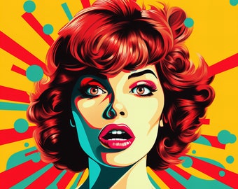 Pop Art Woman Fabric Panel: Digital Print Upholstery Fabric