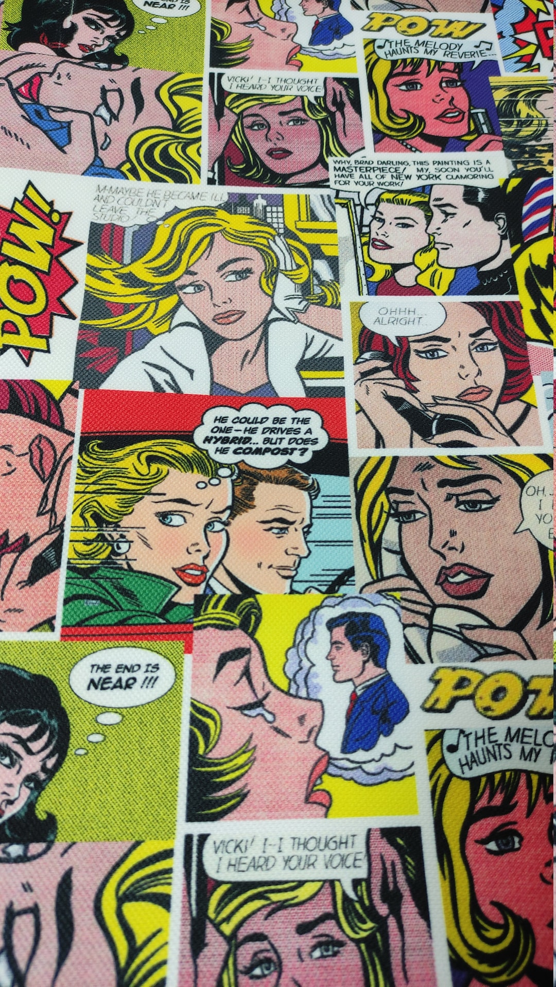 Buy Pop Art Comic Book Fabric: Vintage Style Print PES Fabric Online in  India