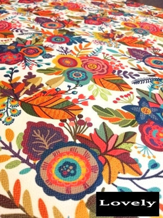 Colorful Flowers Upholstery Fabric Autumn Fabric Chair Upholstery Polyester  Fabric Curtain Berjer Upholstery Sewing Fabric 