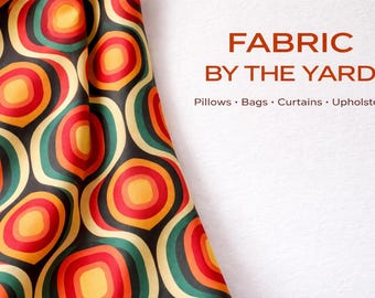 Retro Vibes – Colorful Geometric Digital Print Fabric in Warm Tones