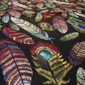 Colorful Feather Print Fabric: Polyester Upholstery, Curtain & Sewing Fabric