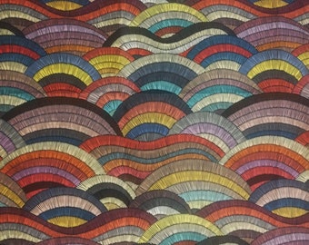Colorful Waves Upholstery Fabric: Polyester Print, Curtain Sewing